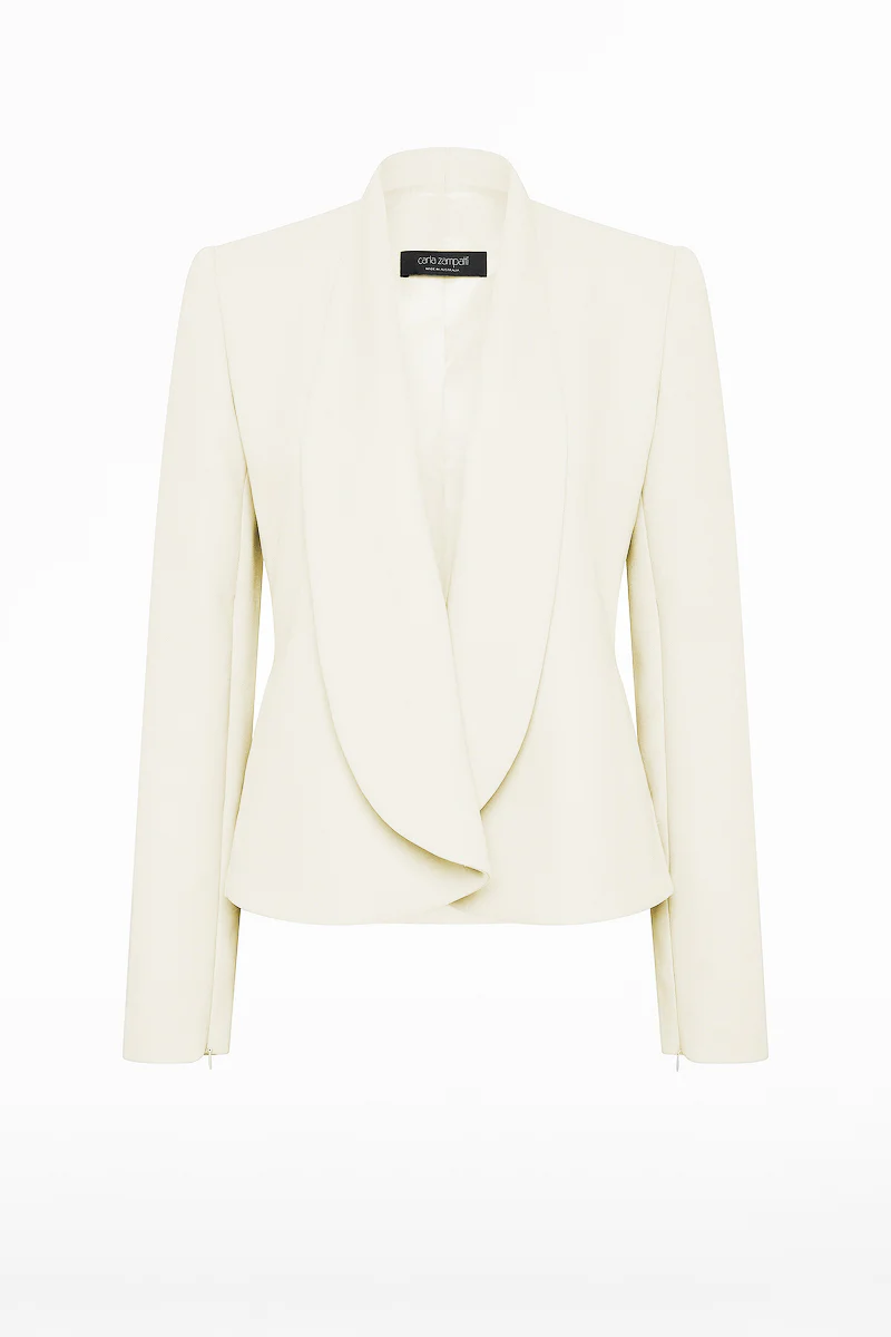 WHITE SHAWL COLLAR JACKET - Image 6
