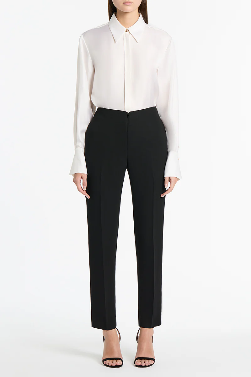 WHITE SILK TWILL RELAXED SHIRT