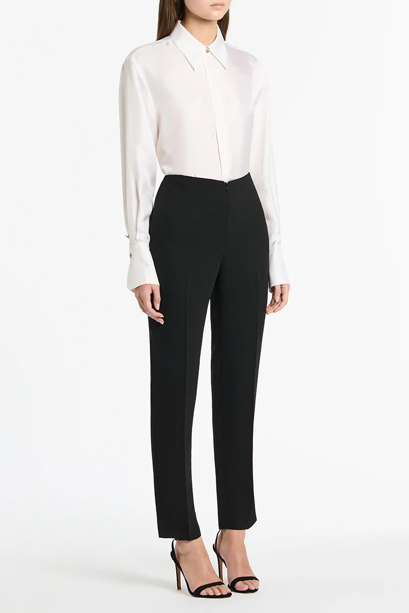 WHITE SILK TWILL RELAXED SHIRT - Image 2